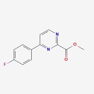 Methyl 4-(4-fluorophenyl)pyrimidine-2-carboxylate chemical structure (CAS 1401162-80-8)