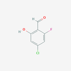 4-Chloro-2-fluoro-6-hydroxybenzaldehyde chemical structure (CAS 1401251-45-3)