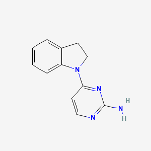4-(Indolin-1-yl)pyrimidin-2-amine chemical structure (CAS 1401661-20-8)