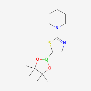 2-(Piperidin-1-yl)-5-(4,4,5,5-tetramethyl-1,3,2-dioxaborolan-2-yl)thiazole chemical structure (CAS 1402166-69-1)