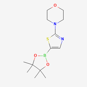 4-(5-(4,4,5,5-Tetramethyl-1,3,2-dioxaborolan-2-yl)thiazol-2-yl)morpholine chemical structure (CAS 1402172-49-9)