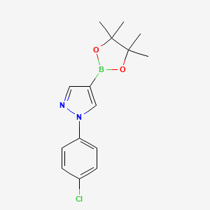1-(4-Chlorophenyl)-4-(4,4,5,5-tetramethyl-1,3,2-dioxaborolan-2-yl)-1H-pyrazole chemical structure (CAS 1402174-37-1)
