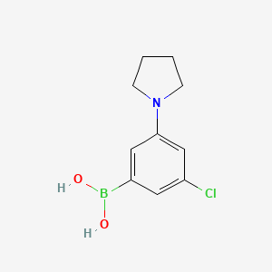 (3-Chloro-5-(pyrrolidin-1-yl)phenyl)boronic acid chemical structure (CAS 1402238-28-1)