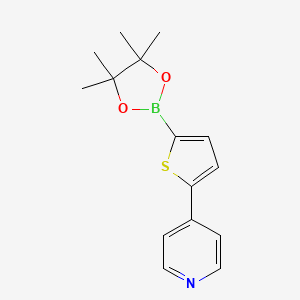 4-(5-(4,4,5,5-Tetramethyl-1,3,2-dioxaborolan-2-yl)thiophen-2-yl)pyridine chemical structure (CAS 1402240-70-3)