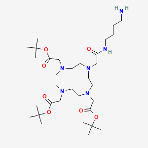 Tri-tert-butyl 2,2',2''-(10-(2-((4-aminobutyl)amino)-2-oxoethyl)-1,4,7,10-tetraazacyclododecane-1,4,7-triyl)triacetate chemical structure (CAS 1402393-59-2)