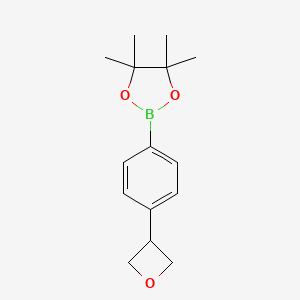 4,4,5,5-Tetramethyl-2-(4-(oxetan-3-yl)phenyl)-1,3,2-dioxaborolane chemical structure (CAS 1402565-88-1)