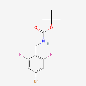 tert-Butyl (4-bromo-2,6-difluorobenzyl)carbamate chemical structure (CAS 1402673-66-8)