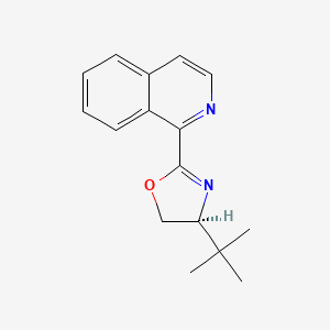 (S)-4-(tert-Butyl)-2-(isoquinolin-1-yl)-4,5-dihydrooxazole chemical structure (CAS 1402851-52-8)