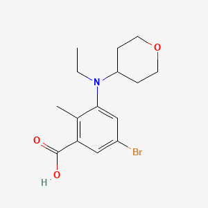 5-Bromo-3-(ethyl(tetrahydro-2H-pyran-4-yl)amino)-2-methylbenzoic acid chemical structure (CAS 1403257-81-7)