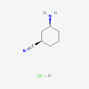 cis-3-Aminocyclohexanecarbonitrile hydrochloride chemical structure (CAS 1403323-06-7)