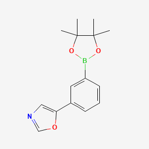 5-(3-(4,4,5,5-Tetramethyl-1,3,2-dioxaborolan-2-yl)phenyl)oxazole chemical structure (CAS 1403469-16-8)