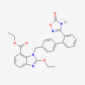 Ethyl 2-ethoxy-1-((2'-(5-oxo-2,5-dihydro-1,2,4-oxadiazol-3-yl)-[1,1'-biphenyl]-4-yl)methyl)-1H-benzo[d]imidazole-7-carboxylate chemical structure (CAS 1403474-70-3)