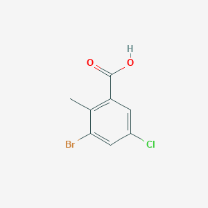 3-Bromo-5-chloro-2-methylbenzoic acid chemical structure (CAS 1403597-47-6)