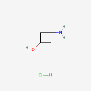 cis-3-Amino-3-methylcyclobutanol hydrochloride chemical structure (CAS 1403767-32-7)
