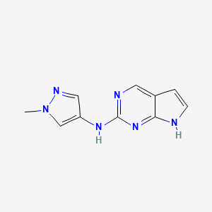 N-(1-Methyl-1H-pyrazol-4-yl)-7H-pyrrolo[2,3-d]pyrimidin-2-amine chemical structure (CAS 1403894-28-9)
