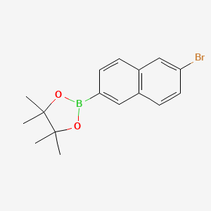 2-(6-Bromonaphthalen-2-yl)-4,4,5,5-tetramethyl-1,3,2-dioxaborolane chemical structure (CAS 1404070-35-4)