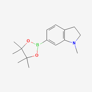 1-Methyl-6-(4,4,5,5-tetramethyl-1,3,2-dioxaborolan-2-yl)indoline chemical structure (CAS 1404110-01-5)
