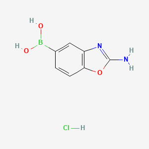 (2-Amino-1,3-benzoxazol-5-yl)boronic acid hydrochloride chemical structure (CAS 1404480-15-4)