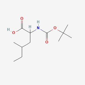 2-((tert-Butoxycarbonyl)amino)-4-methylhexanoic acid chemical structure (CAS 1404736-14-6)