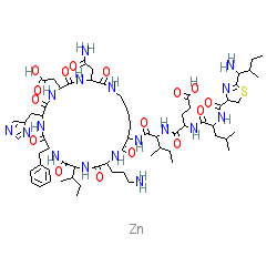 Bacitracin chemical structure (CAS 1405-87-4)