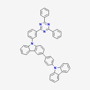 3-(4-(9H-Carbazol-9-yl)phenyl)-9-(3-(4,6-diphenyl-1,3,5-triazin-2-yl)phenyl)-9H-carbazole chemical structure (CAS 1407183-70-3)