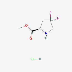 (R)-Methyl 4,4-difluoropyrrolidine-2-carboxylate hydrochloride chemical structure (CAS 1408057-39-5)