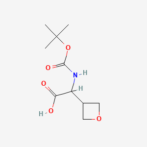 2-((tert-Butoxycarbonyl)amino)-2-(oxetan-3-yl)acetic acid chemical structure (CAS 1408074-43-0)