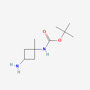 tert-Butyl (trans-3-amino-1-methylcyclobutyl)carbamate chemical structure (CAS 1408074-61-2)
