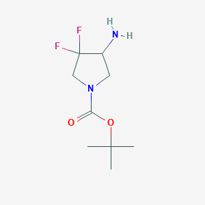 tert-Butyl 4-amino-3,3-difluoropyrrolidine-1-carboxylate chemical structure (CAS 1408074-83-8)