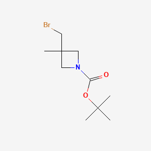 tert-Butyl 3-(bromomethyl)-3-methylazetidine-1-carboxylate chemical structure (CAS 1408075-52-4)