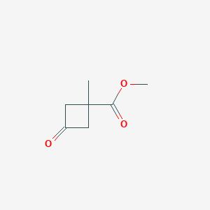 Methyl 1-methyl-3-oxocyclobutanecarboxylate chemical structure (CAS 1408075-88-6)