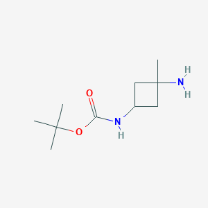 tert-Butyl (trans-3-amino-3-methylcyclobutyl)carbamate chemical structure (CAS 1408075-91-1)