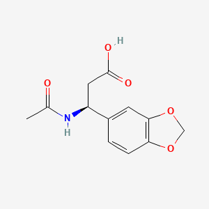 (S)-3-Acetamido-3-(benzo[d][1,3]dioxol-5-yl)propanoic acid chemical structure (CAS 1408136-27-5)