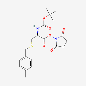 (R)-2,5-Dioxopyrrolidin-1-yl 2-((tert-butoxycarbonyl)amino)-3-((4-methylbenzyl)thio)propanoate chemical structure (CAS 140842-91-7)