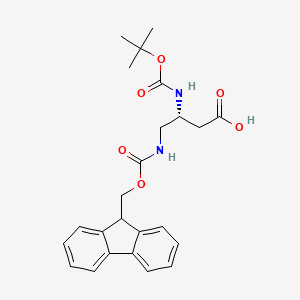 Boc-D-Dbu(Fmoc)-OH chemical structure (CAS 1409939-21-4)