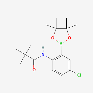 N-(4-Chloro-2-(4,4,5,5-tetramethyl-1,3,2-dioxaborolan-2-yl)phenyl)pivalamide chemical structure (CAS 1409999-52-5)