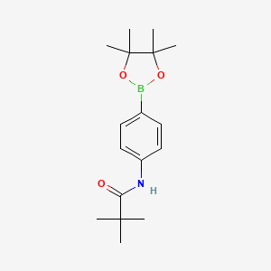 2,2-Dimethyl-N-[4-(tetramethyl-1,3,2-dioxaborolan-2-yl)phenyl]propanamide chemical structure (CAS 1409999-54-7)
