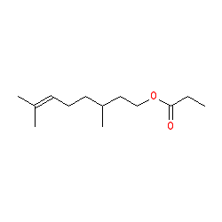 3,7-Dimethyloct-6-en-1-yl propionate chemical structure (CAS 141-14-0)