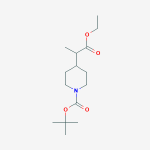 tert-Butyl 4-(1-ethoxy-1-oxopropan-2-yl)piperidine-1-carboxylate chemical structure (CAS 141060-29-9)