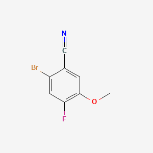 2-Bromo-4-fluoro-5-methoxybenzonitrile chemical structure (CAS 1410791-42-2)