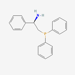 (R)-2-(Diphenylphosphino)-1-phenylethanamine chemical structure (CAS 141096-35-7)