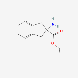 Ethyl 2-amino-2,3-dihydro-1H-indene-2-carboxylate chemical structure (CAS 141104-65-6)