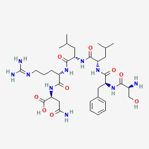 (2S,5S,8S,11S,14S,17S)-17-Amino-2-(2-amino-2-oxoethyl)-14-benzyl-5-(3-guanidinopropyl)-18-hydroxy-8,11-diisobutyl-4,7,10,13,16-pentaoxo-3,6,9,12,15-pentaazaoctadecan-1-oic acid chemical structure (CAS 141136-83-6)