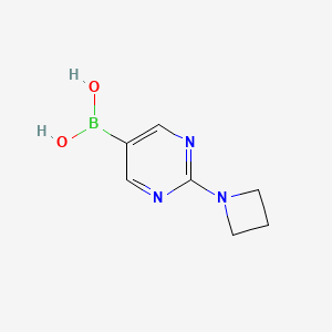 (2-(Azetidin-1-yl)pyrimidin-5-yl)boronic acid chemical structure (CAS 1411643-59-8)
