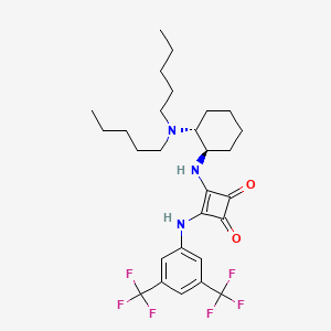 3-((3,5-Bis(trifluoromethyl)phenyl)amino)-4-(((1R,2R)-2-(dipentylamino)cyclohexyl)amino)cyclobut-3-ene-1,2-dione chemical structure (CAS 1411983-40-8)