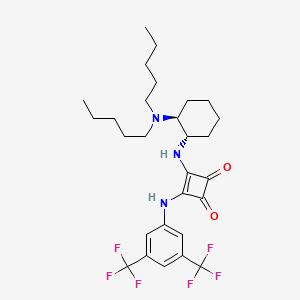3-((3,5-Bis(trifluoromethyl)phenyl)amino)-4-(((1S,2S)-2-(dipentylamino)cyclohexyl)amino)cyclobut-3-ene-1,2-dione chemical structure (CAS 1411983-41-9)