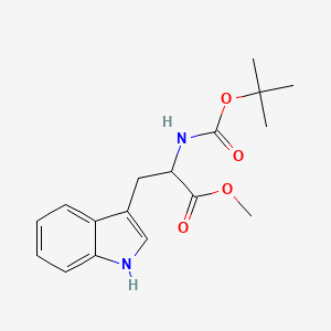 Methyl 2-((tert-butoxycarbonyl)amino)-3-(1H-indol-3-yl)propanoate chemical structure (CAS 141215-69-2)