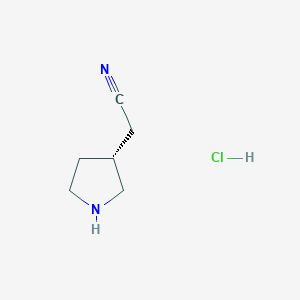 (R)-2-(Pyrrolidin-3-yl)acetonitrile hydrochloride chemical structure (CAS 1412979-18-0)