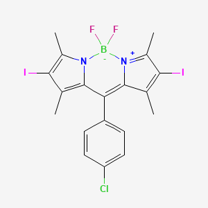 10-(4-Chlorophenyl)-5,5-difluoro-2,8-diiodo-1,3,7,9-tetramethyl-5H-dipyrrolo[1,2-c:2',1'-f][1,3,2]diazaborinin-4-ium-5-uide chemical structure (CAS 1413403-23-2)