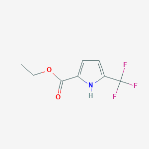Ethyl 5-(trifluoromethyl)-1H-pyrrole-2-carboxylate chemical structure (CAS 1414887-27-6)
